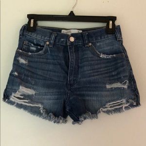 High waisted jean shorts